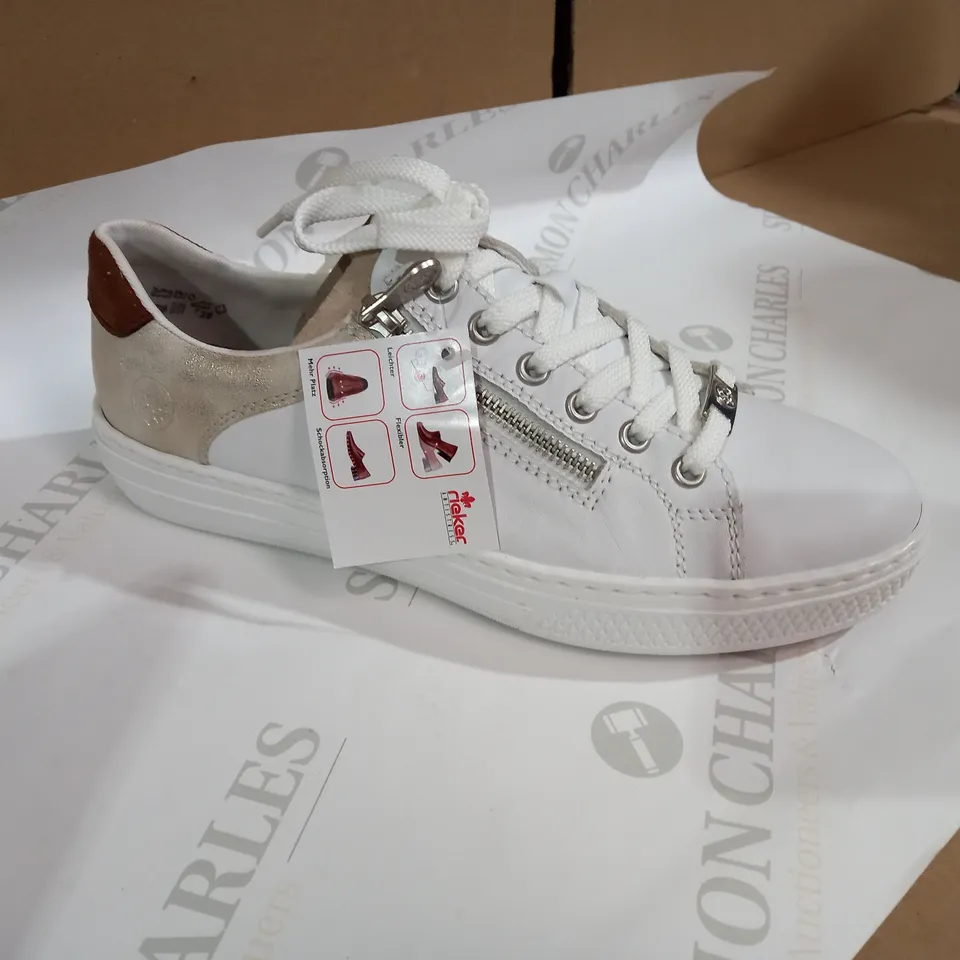 RIEKER WHITE AND BROWN SHOE SIZE 6.5