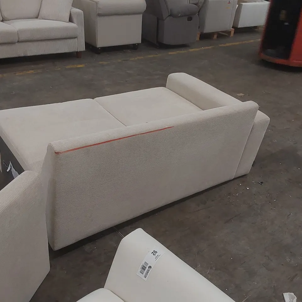 QUALITY DESIGNER CORDUROY UPHOLSTERED CORNER SOFA BED - MISSING CUSHIONS