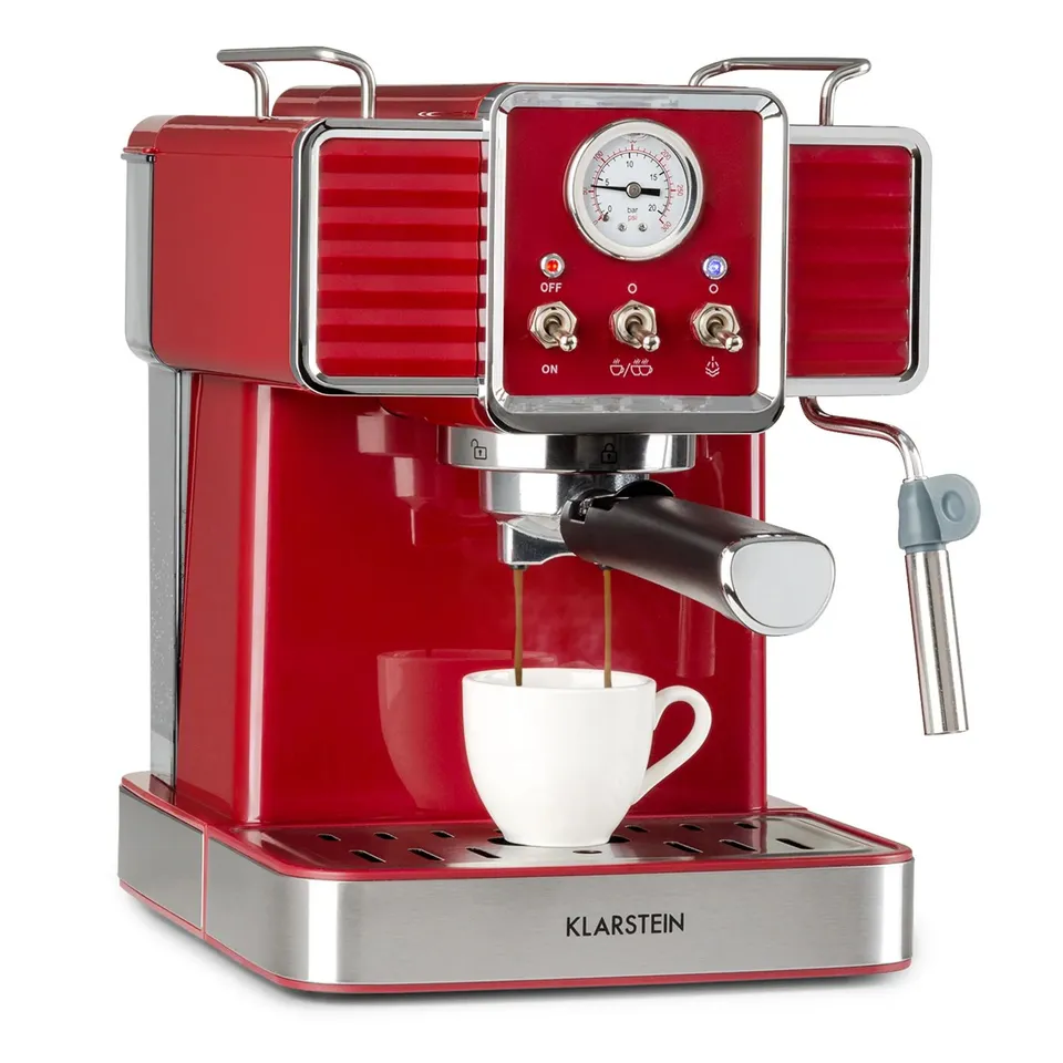 BOXED KLARSTEIN RETRO COFFEE MACHINE ESPRESSO MAKER