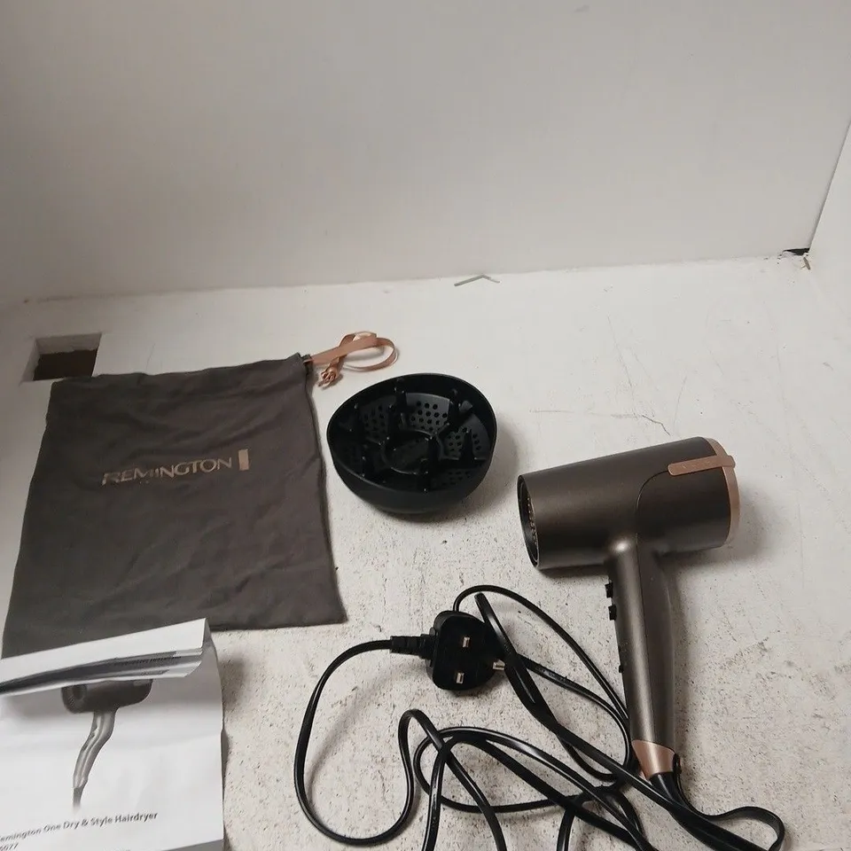 REMINGTON HAIR DRYER – THE ONE, WITH ATTACHMENTS AND STORAGE BAG