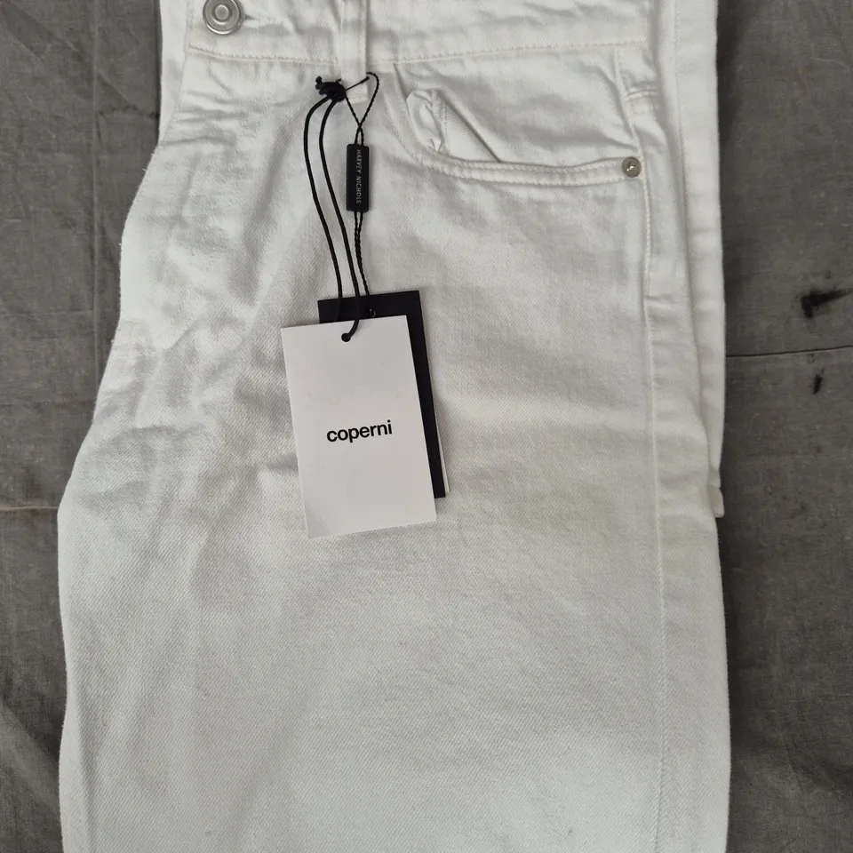 COPERNI HARVEY NICHOLS OPEN KNEE JEANS IN WHITE SIZE LARGE