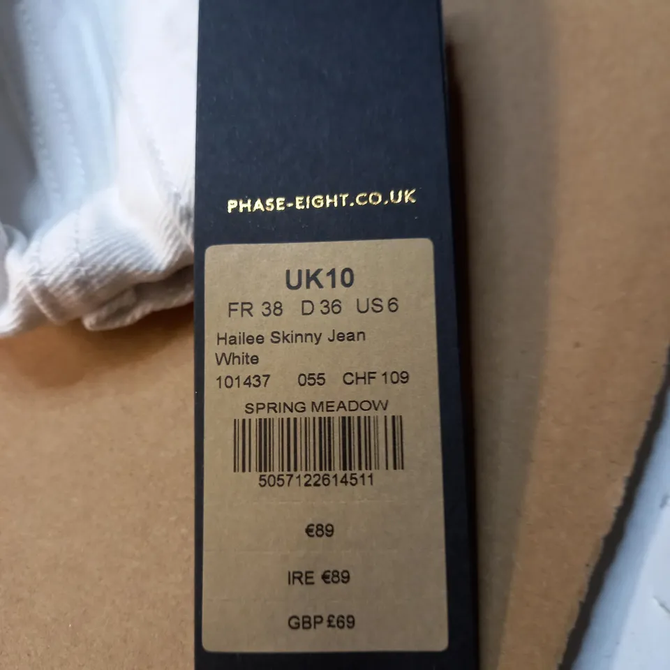 HAILEE SKINNY JEANS IN WHITE SIZE 10