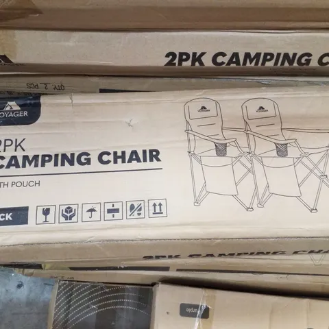 BOXED VOYAGER 2PK CAMPING CHAIR WITH POUCH - BLACK
