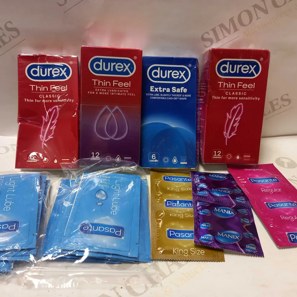 LOT OF ASSORTED DUREX CONDOMS & PASANTE LIGHT LUBE 