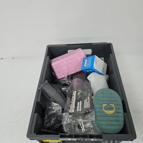 TOTE OF APPROXIMATELY 15 ASSORTED ITEMS TO INCLUDE: 12 LED HEAD TORCH