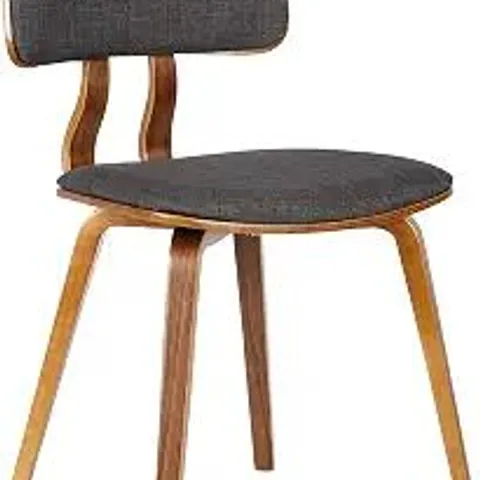BOXED ARMEN LIVING  ARMEN LIVING JAGUAR DINING CHAIR IN CHARCOAL FABRIC AND WALNUT WOOD