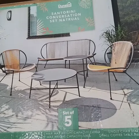 BOXED SANTORINI 4 SEATER CONVERSATION SET -NATURAL-