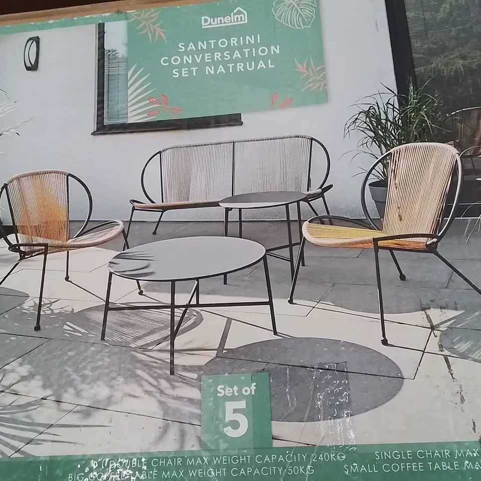 BOXED SANTORINI 4 SEATER CONVERSATION SET -NATURAL-