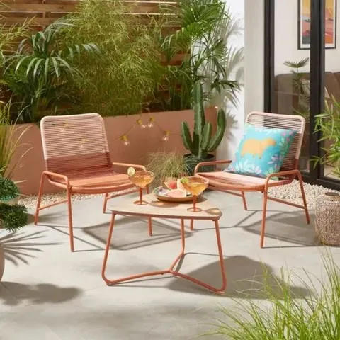 BOXED DUNELM MIAMI BISTRO SET - GINGER
