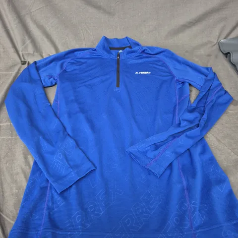 ADIDAS TERREX AEROREADY LONG-SLEEVE ZIP TOP β BLUE, SIZE M
