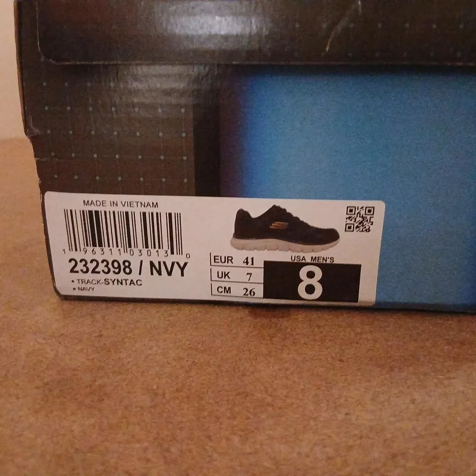SKECHERS SPORT MEMORY FOAM TRAINERS – NAVY UK 7 