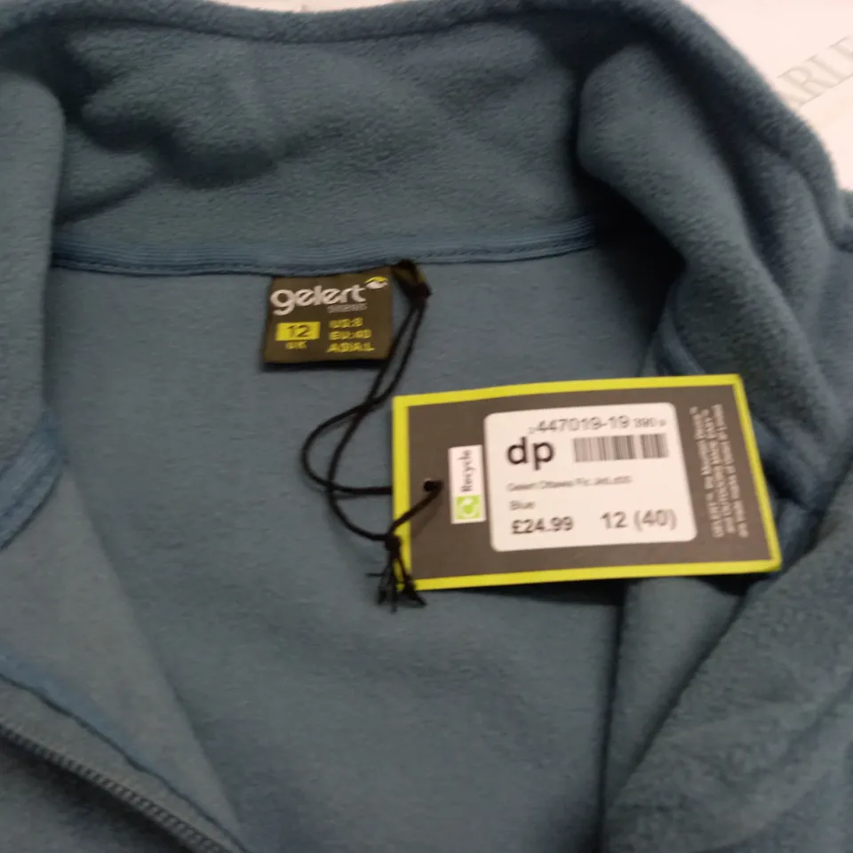 GELERT OTTAWA ZIP THROUGH FLEECE IN BLUE - UK 12