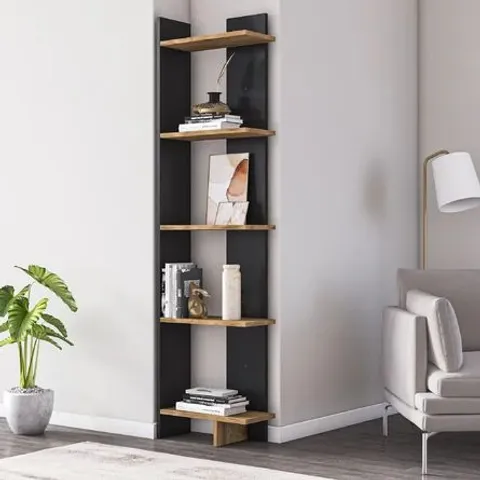 BOXED ALICE CORNER BOOKCASE BOOKSHELF (1 BOX)