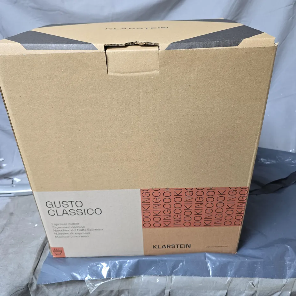 KLARSTEIN GUSTO CLASSICO ESPRESSO MAKER BOXED WITH MANUAL