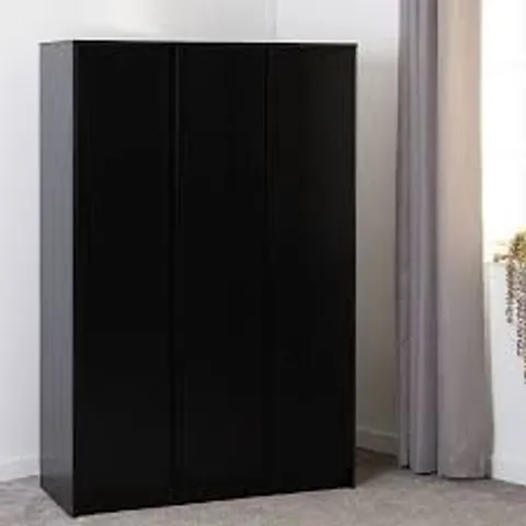 BOXED MALVERN 3 DOOR WARDROBE - BLACK (3 BOXES)