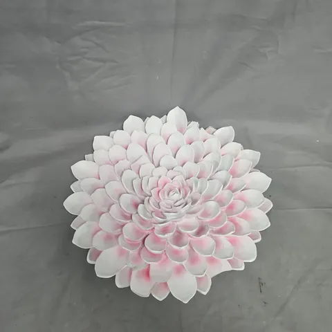 ARTIFICIAL DAHLIA-LIKE FLOWER HEAD – WHITE WITH PINK TINT