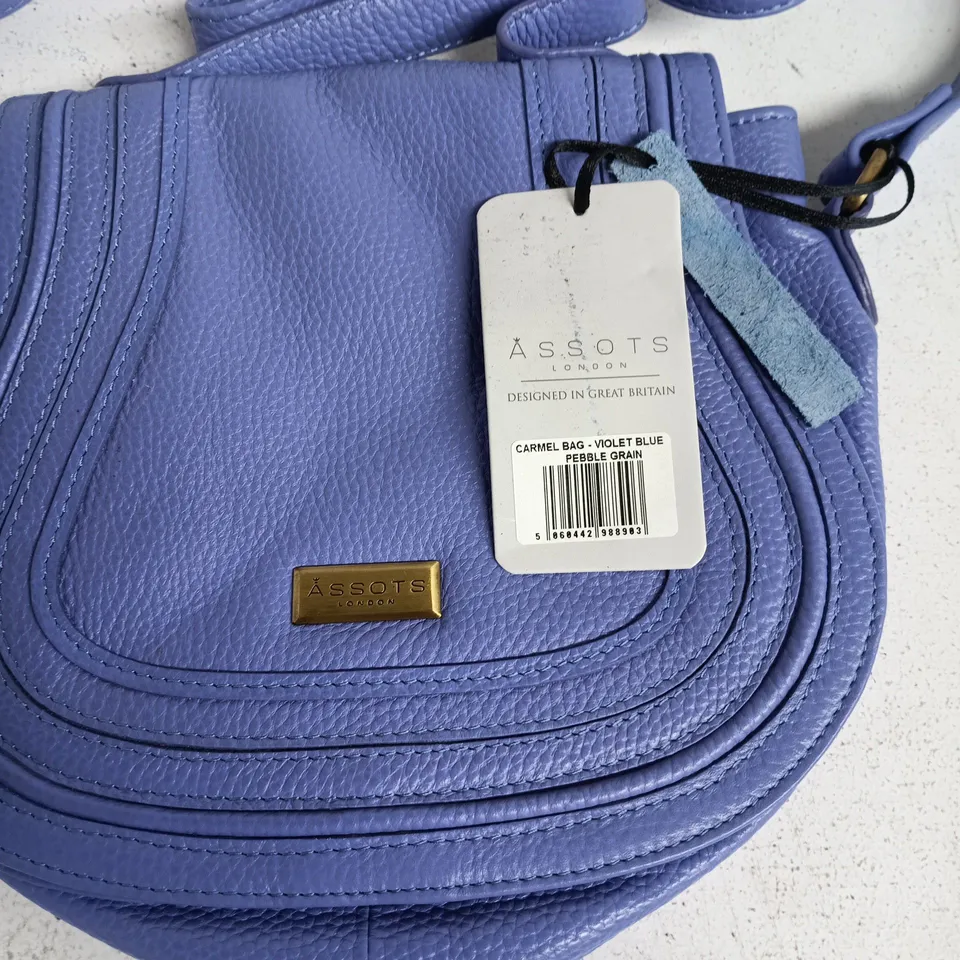 ASSOTS LONDON CARMEL BAG – VIOLET BLUE PEBBLE GRAIN