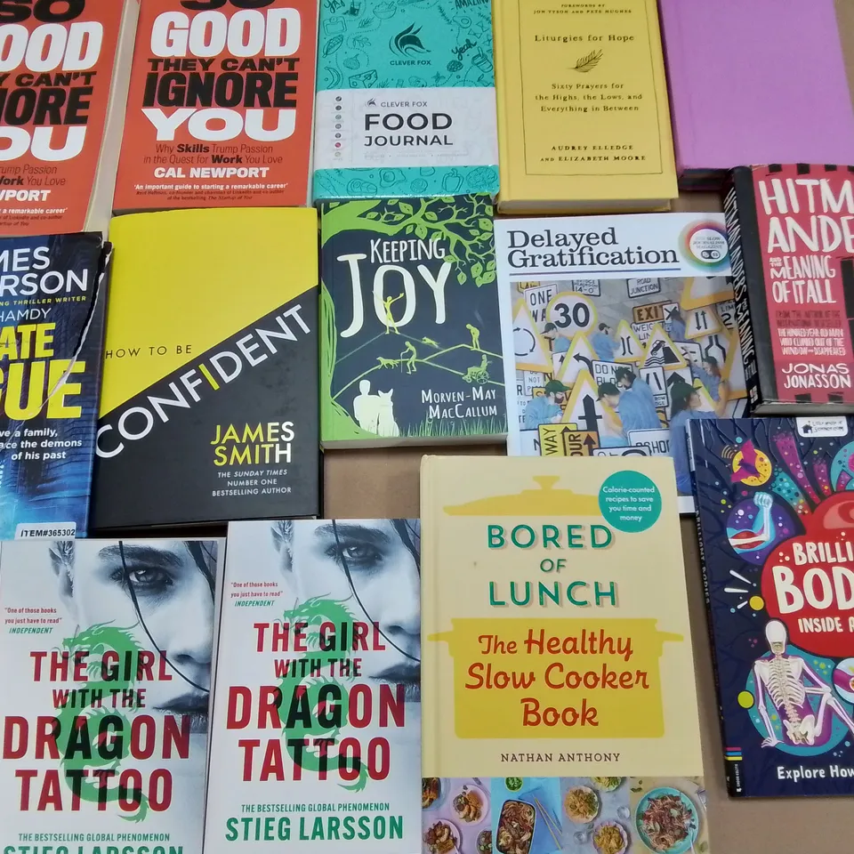 LARGE QUANTITY OF ASSORTED BOOKS TO INCLUDE VARIOUS COOKBOOKS, NOVELS AND CHILDREN'S BOOKS