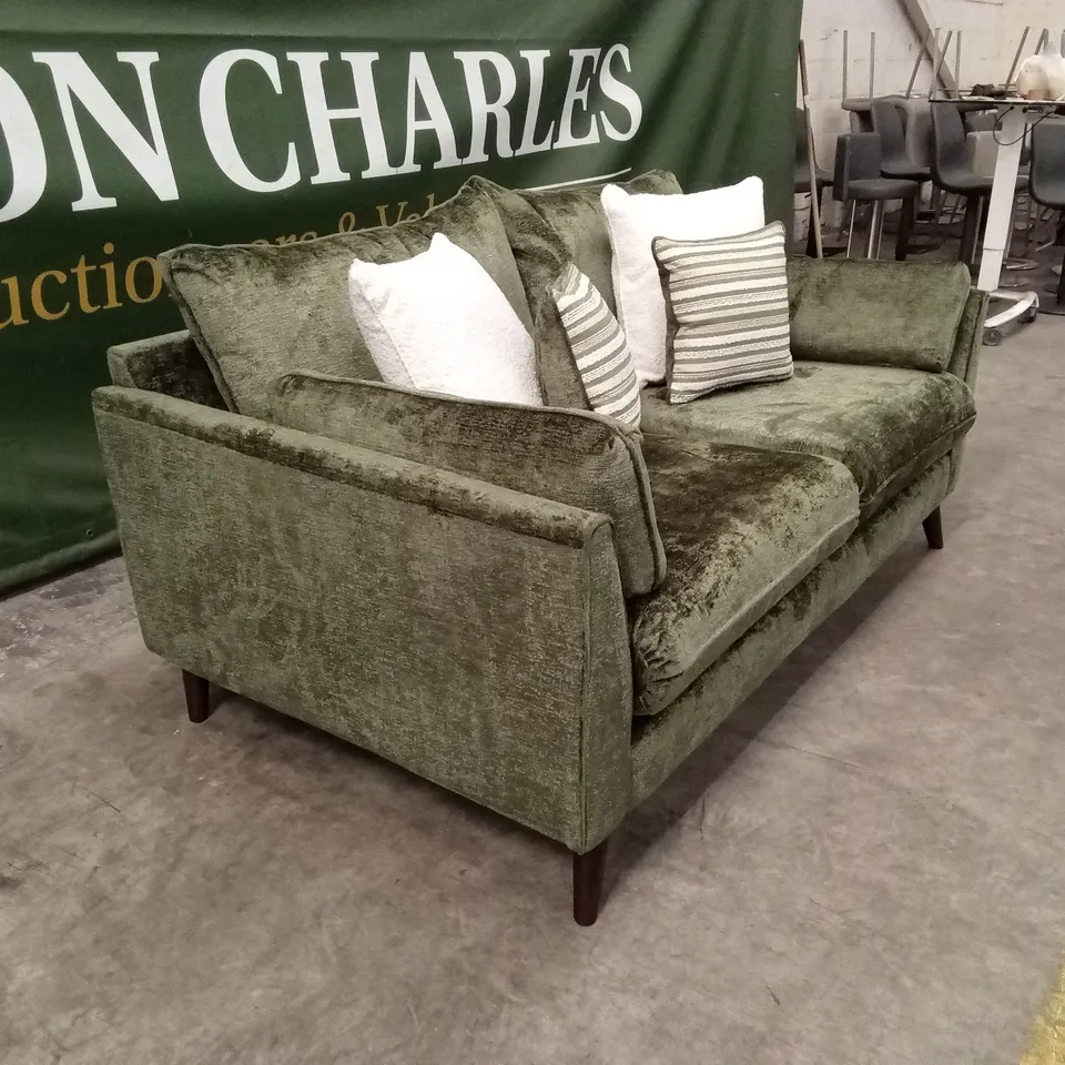 SANREMO FABRIC 2 SEATER SOFA - OLIVE GREEN RRP £1199