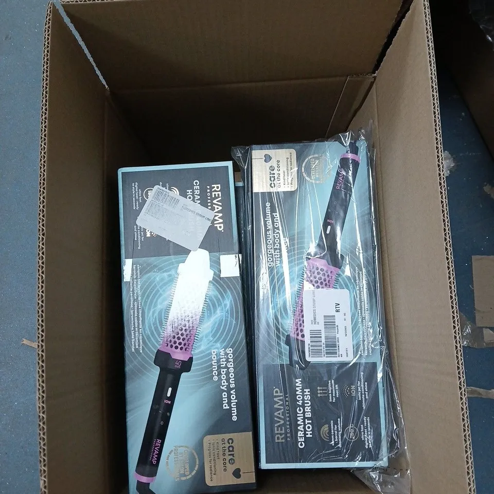 10 X REVAMP CERAMIC PURPLE/BLACK 40MM HOT BRUSH BOXED