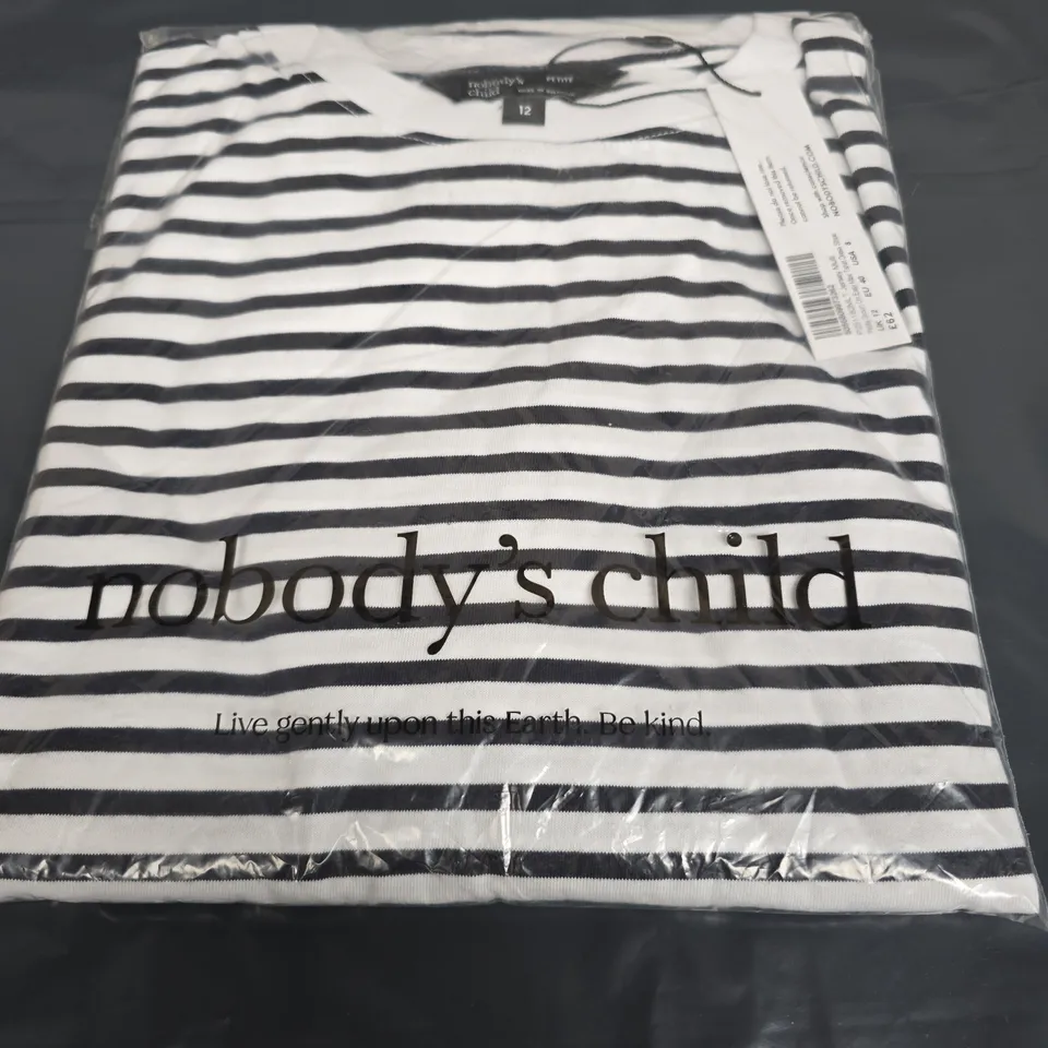 NOBODYS CHILD MAXI TSHIRT DRESS STRIPES SIZE UK 12