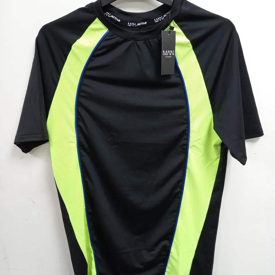 BOOHOO MAN COLOUR BLOCK PANEL T-SHIRT - S