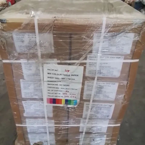 PALLET CONTAINING LARGE QUANTITY OF TISSUE PAPER -MIXED COLOURS-
