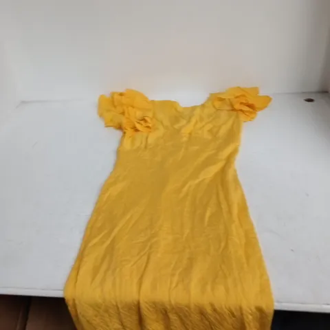 NOBODY'S CHILD LOLA MIDAXI DRESS – YELLOW, UK 10 (EU 38, US 6) – WITH TAGS
