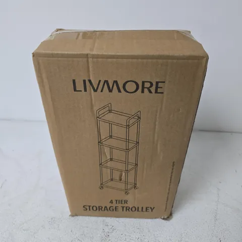 BOXED LIVMORE 4 TIER STORAGE TROLLEY