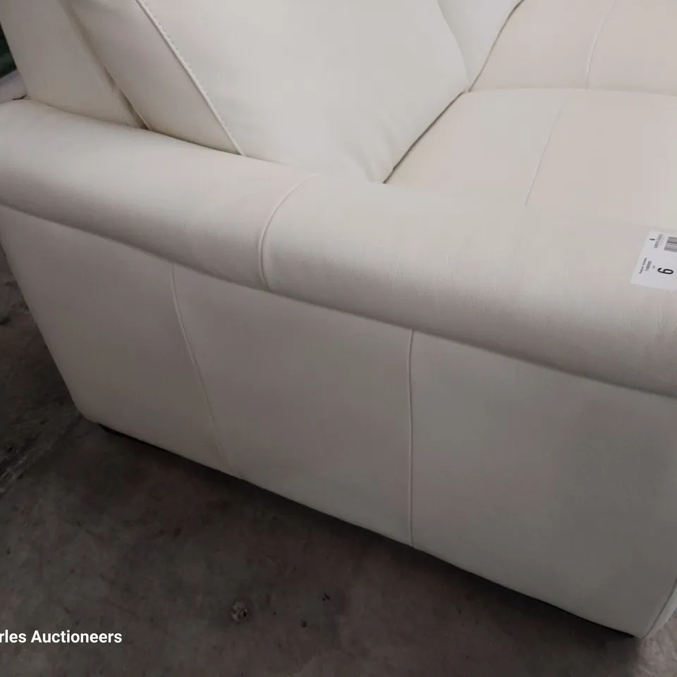 QUALITY ITALIAN DESIGNER ADRIANO THREE SEATER SOFA WHITE LEATHER 