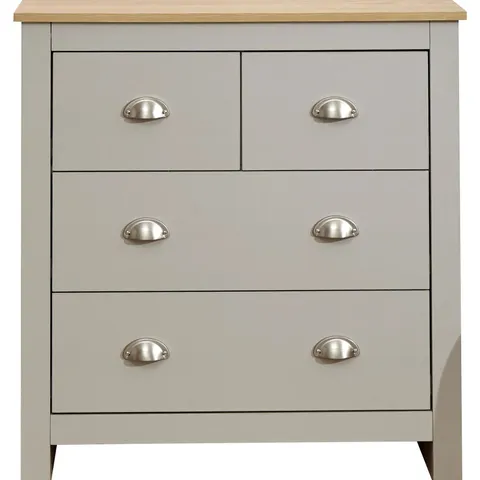 BOXED LANCASTER 2 + 2 DRAWER CHEST - GREY (1 BOX)