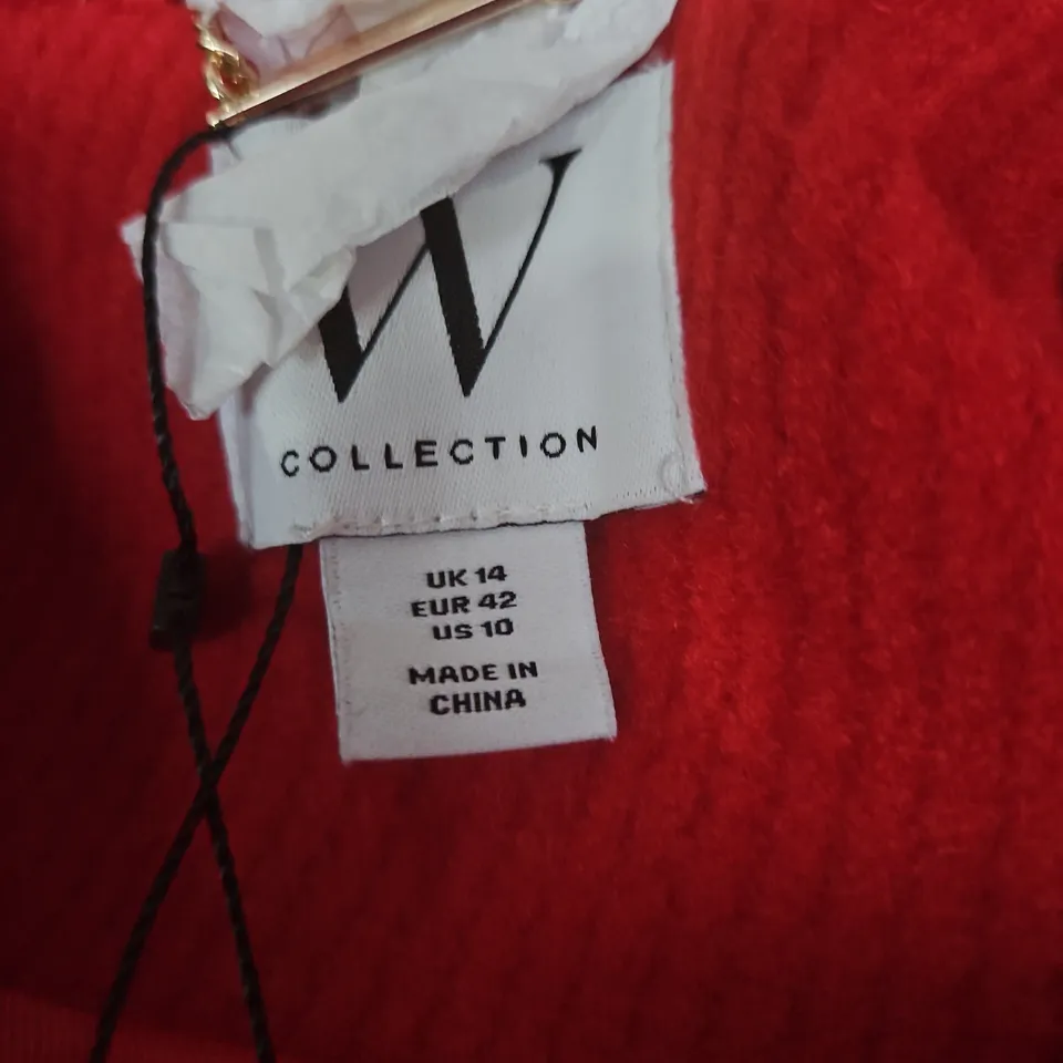 WALLIS W COLLECTION PETITE MAXI DOUBLE-BREASTED CAR COAT – BERRY RED, UK 14