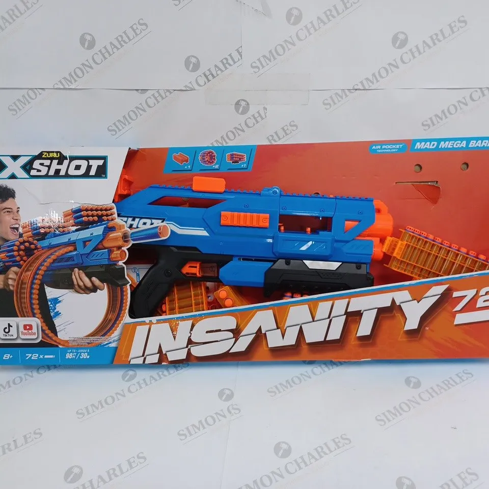 X-SHOT INSANITY-MAD MEGA BARREL RRP £34.99