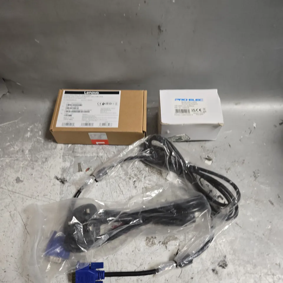 APPROXIMATELY 20 ASSORTED ELECTRICAL PRODUCTS TO INCLUDE VIDEO CABLES, SWITCHING ADAPTER, TRAVEL ADAPTER ETC 