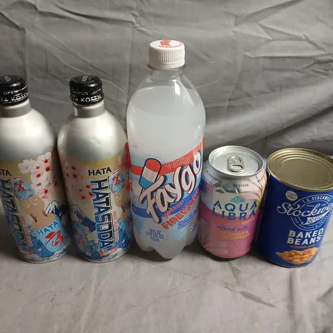 APPROXIMATELY 10 ASSORTED FOOD ITEMS TO INCLUDE - BAKED BEANS, SPARKLING WATER AND COFFEE PODS 