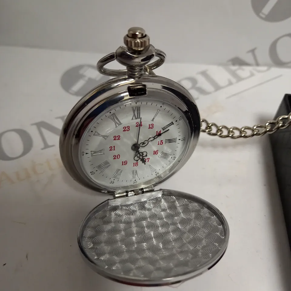 BOXED BRELSEN STAINLESS STEEL DAUGHTER POCKET WATCH 