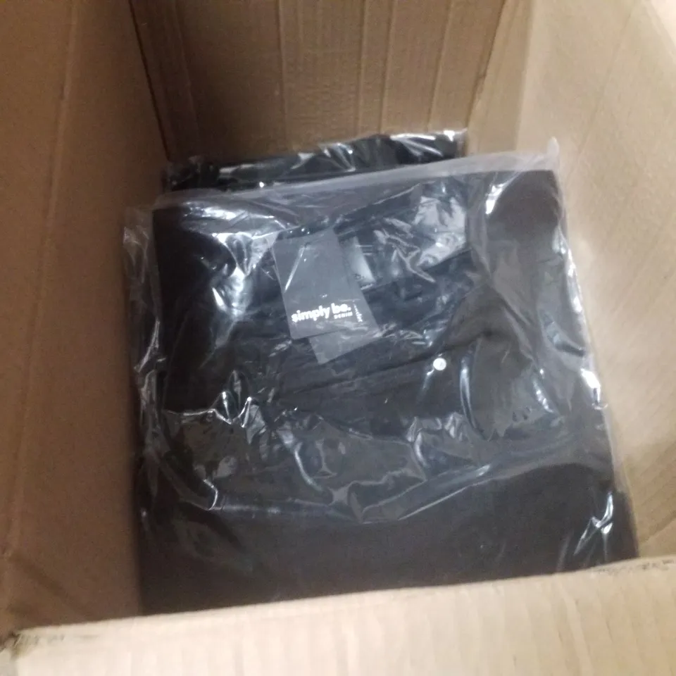 BOX CONTAINING APPROXIMATELY 9 BRAND NEW SIMPLY BE BLACK EMBELLISHED WIDE LEG JEANS - SIZE 12