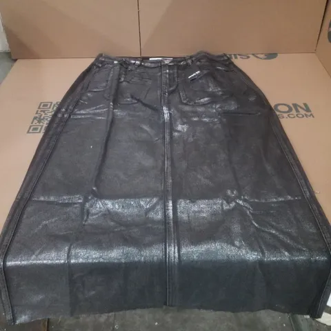 BOX CONTAINING APPROXIMATELY 16 BRAND NEW SIMPLY BE DENIM SHINY A LINE MAXI SKIRTS - SIZE 18