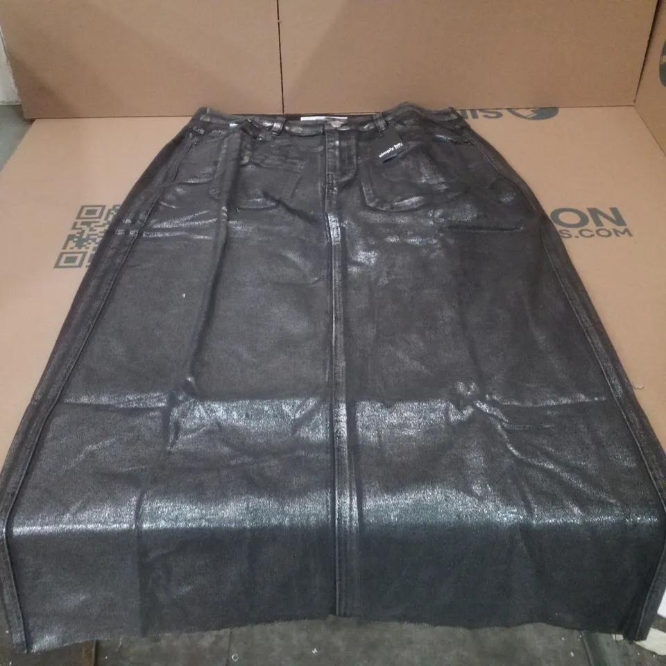 BOX CONTAINING APPROXIMATELY 16 BRAND NEW SIMPLY BE DENIM SHINY A LINE MAXI SKIRTS - SIZE 18