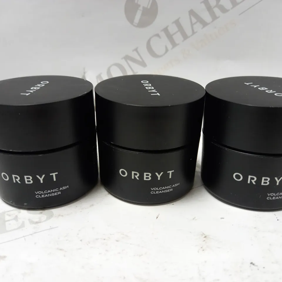 LOT OF 3 X 50ML ORBYT VOLCANIC ASH CLEANSER