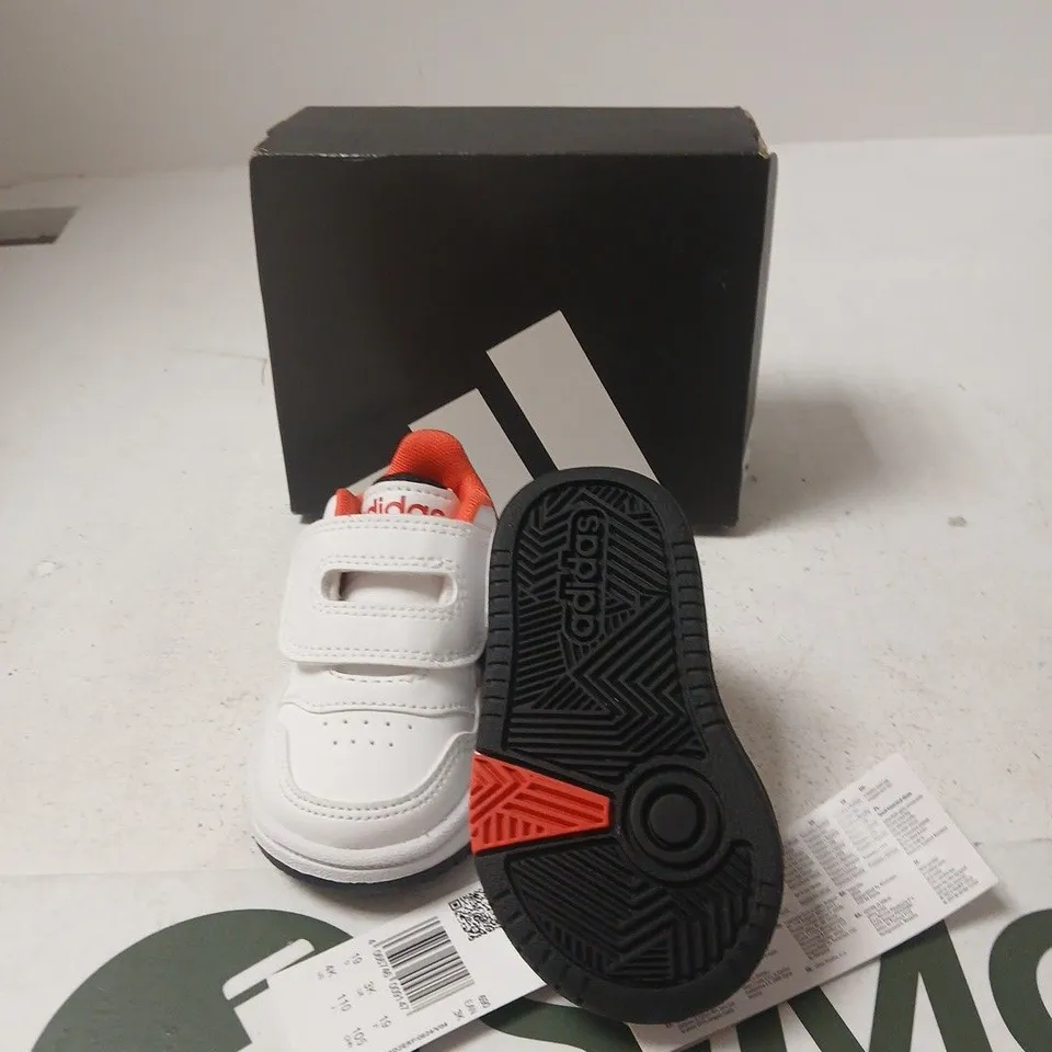 ADIDAS HOOPS 3.0 CFI KIDS TRAINERS – WHITE/BLACK/ORANGE - SIZE UK CHILDS 3
