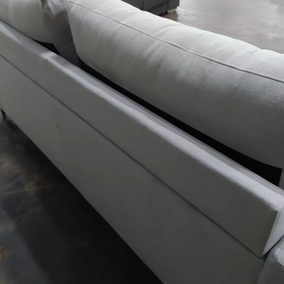 DESIGNER THREE SEATER SOFA GREY FABRIC 