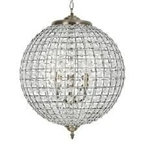 BOXED - LIGHT ANTIQUE BRASS CRYSTAL PENDANT 
