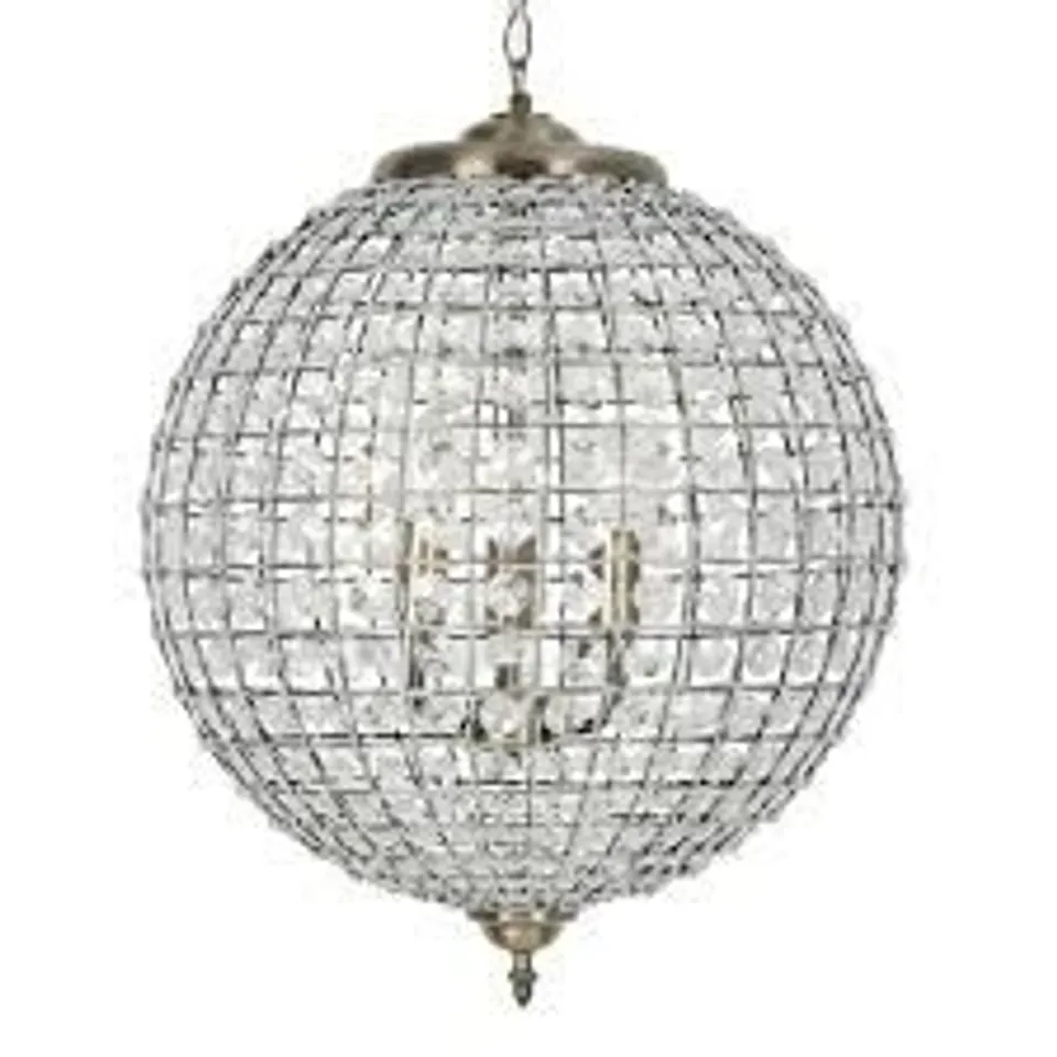 BOXED - LIGHT ANTIQUE BRASS CRYSTAL PENDANT 