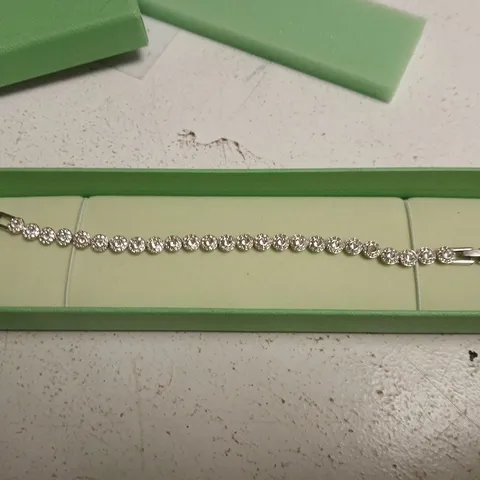 SWAROVSKI CRYSTAL TENNIS BRACELET – SILVER TONE, BOXED