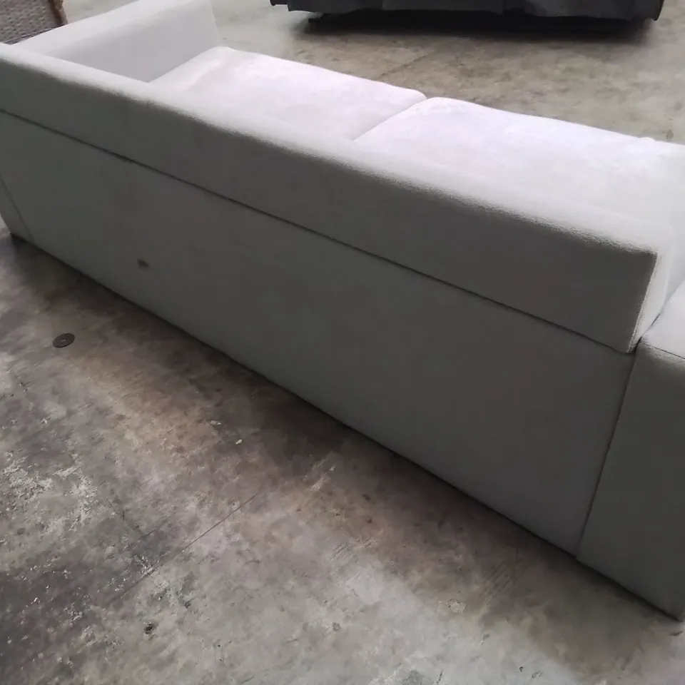 DESIGNER  THREE SEATER SOFA LIGHT GREY FABRIC