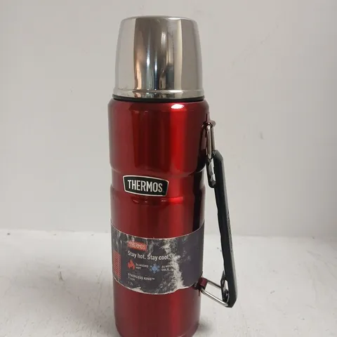 THERMOS STAINLESS STEEL VACUUM BOTTLE – RED