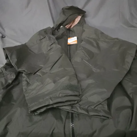 REGATTA GREAT OUTDOORS HYDRAFORT HOODED RAIN JACKET – DARK KHAKI, UK S/M