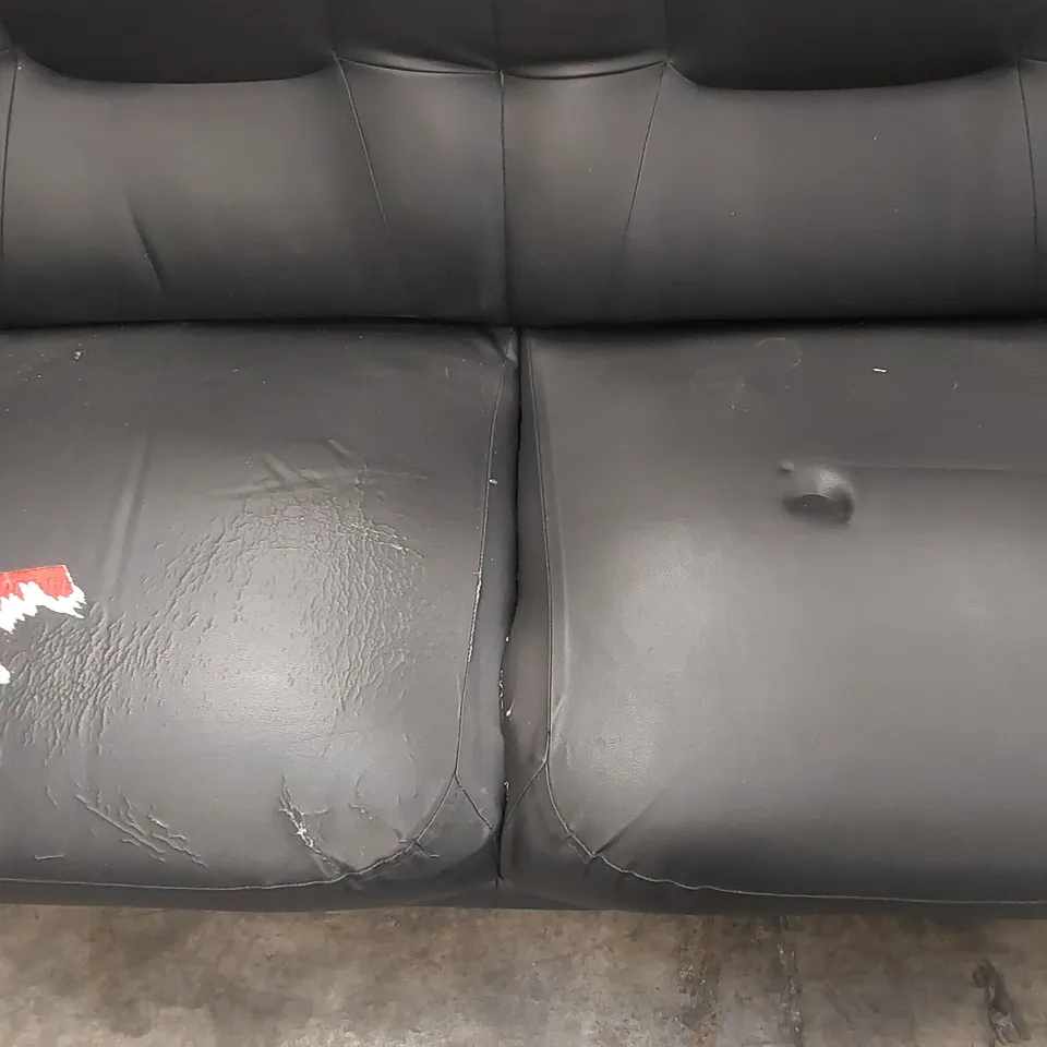DESIGNER COLIN CORNER SOFA BLACK FAUX LEATHER 