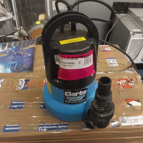 CLARKE PSP105 1Β½" 250W 100LPM 6M HEAD PUDDLE PUMP WITH AUTO SENSOR (230V)